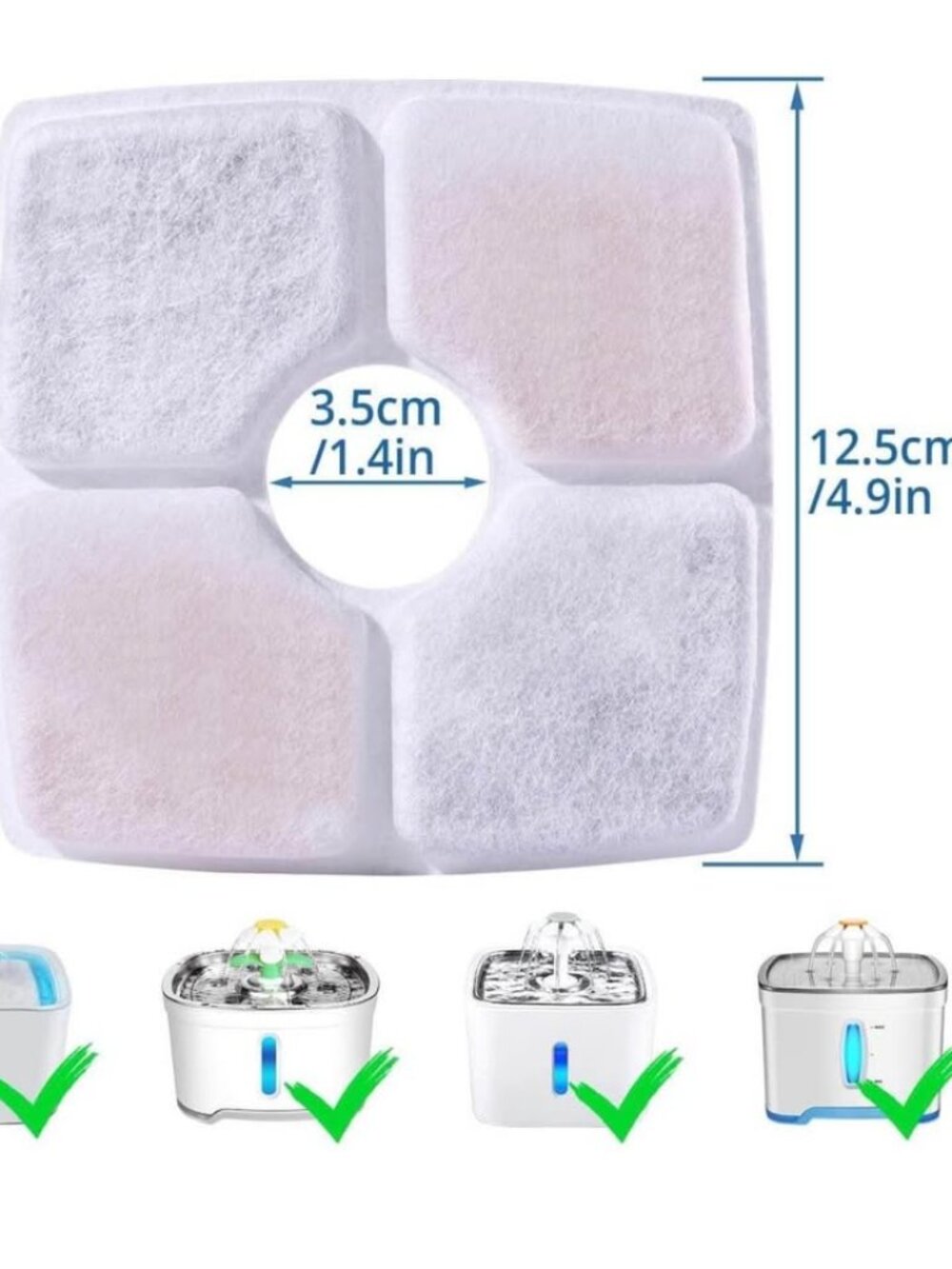 8 pcs Pet Water Fountain Replacement Filters